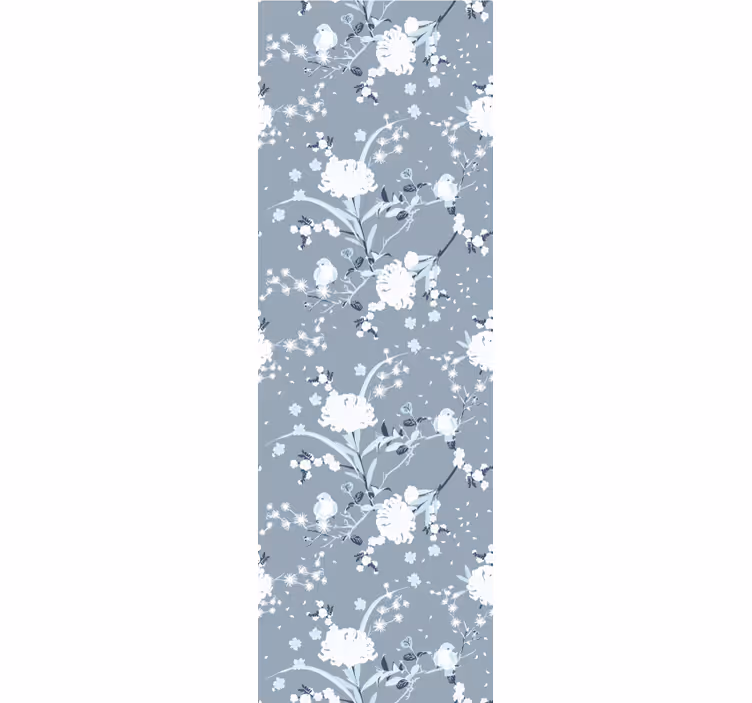 Papel pintado dormitorio matrimonio delicadas flores grises - TenVinilo