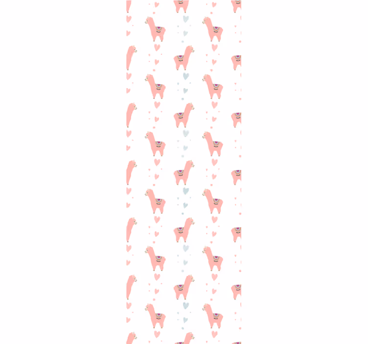 Papel pintado animal motivo de llama juguetón - TenVinilo