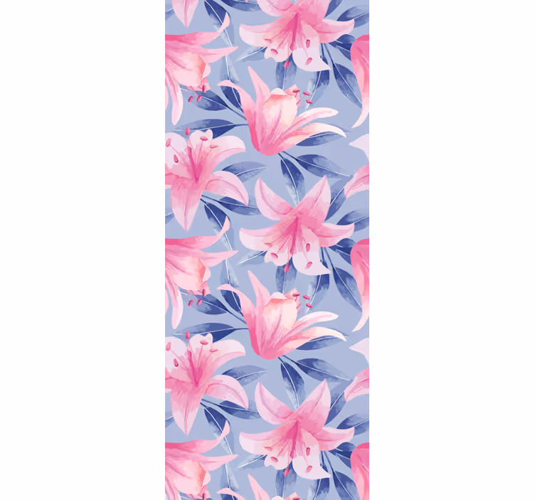 Papel pintado floral elegante patrón de lirio - TenVinilo