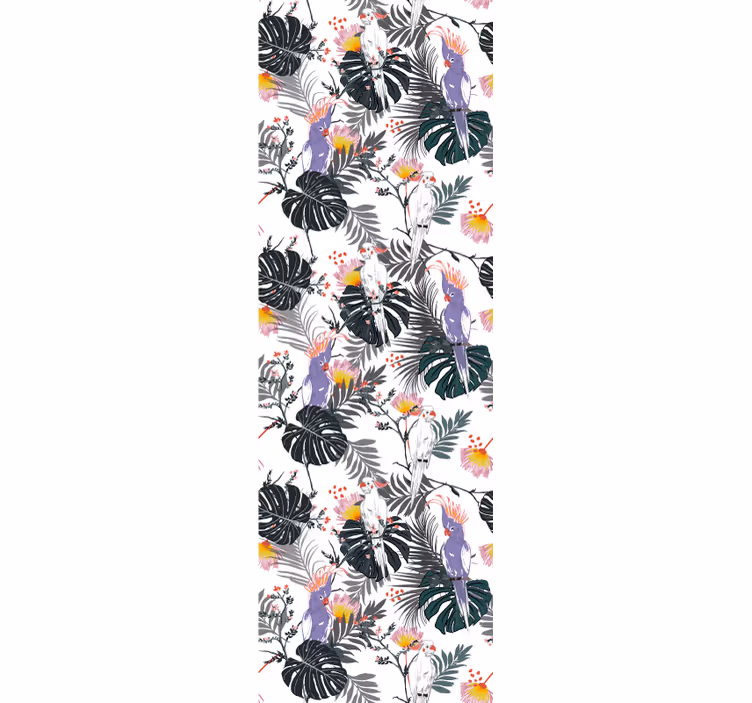 Papel pintado naturaleza flora de aves tropicales - TenVinilo