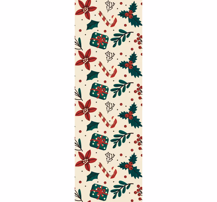 Papel pintado navidad patrón botánico festivo - TenVinilo