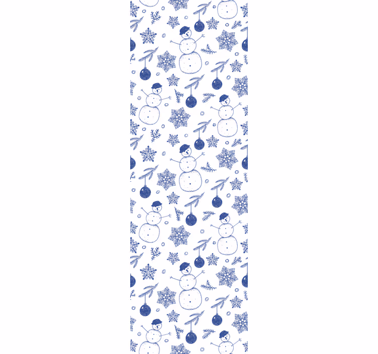 Papel pintado navidad patrón de muñecos de nieve navideños - TenVinilo