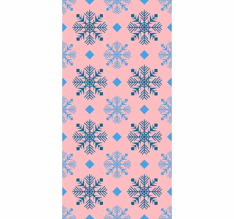 Papel pintado navidad patrón geométrico de copos de nieve - TenVinilo