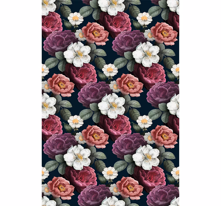 Papel pintado flores elegancia en floración - TenVinilo