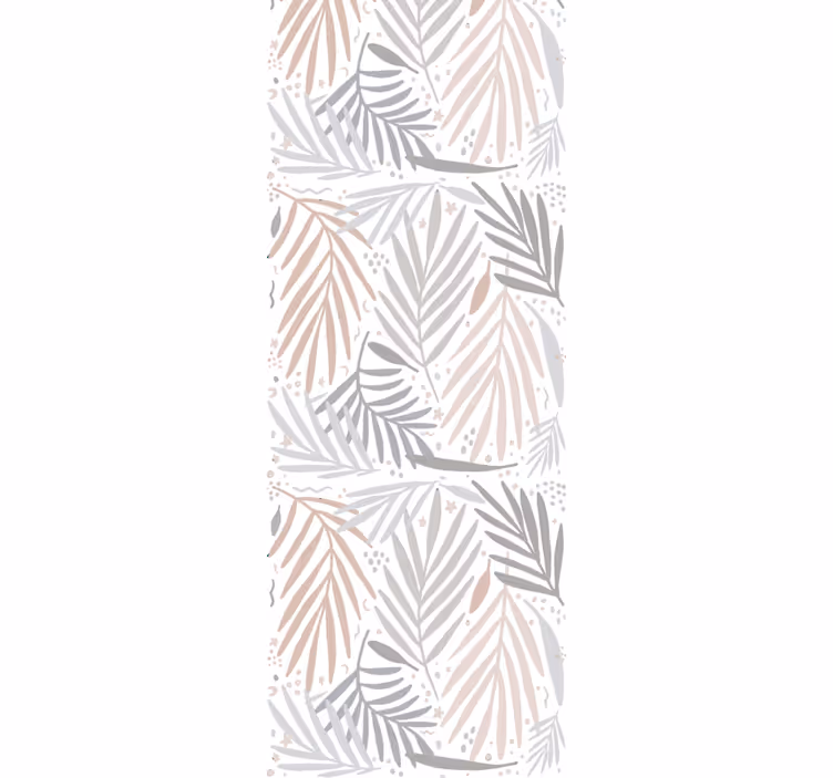 Papel pintado hojas arreglo gris y beige - TenVinilo
