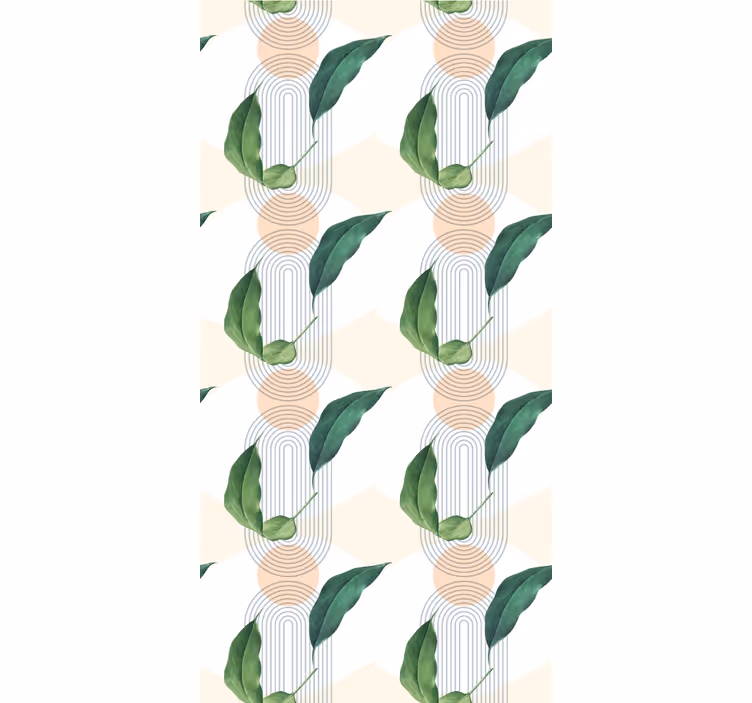 Papel pintado hojas frondoso geométrico - TenVinilo