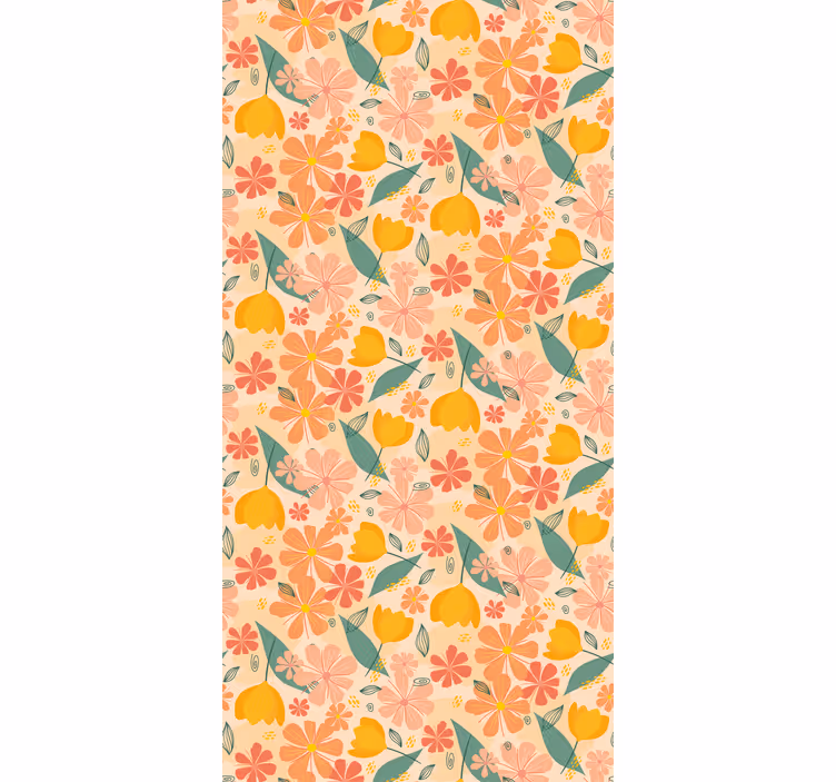 Papel pintado flores motivo floral cítrico - TenVinilo