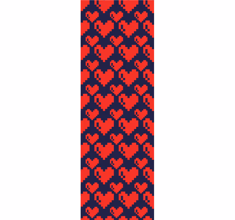 Papel pintado lunares corazones pixelados - TenVinilo
