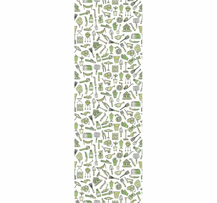 Papel pintado verde tema de jardinería urbana - TenVinilo