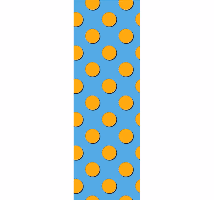 Papel pintado lunares puntos naranjas sobre fondo azul - TenVinilo