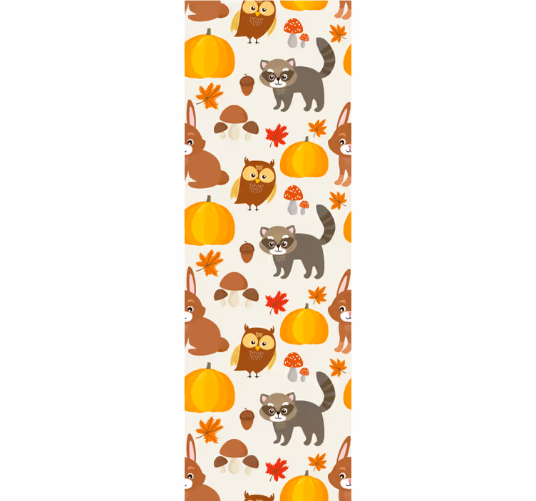 Papel pintado animal patrón de fauna de otoño - TenVinilo
