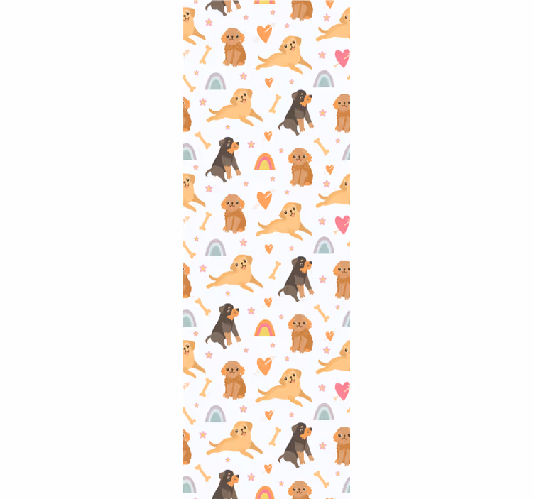 Papel pintado perros motivo canino alegre - TenVinilo