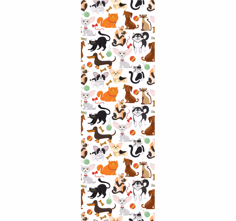 Papel pintado animal ilustración de mascota juguetona - TenVinilo