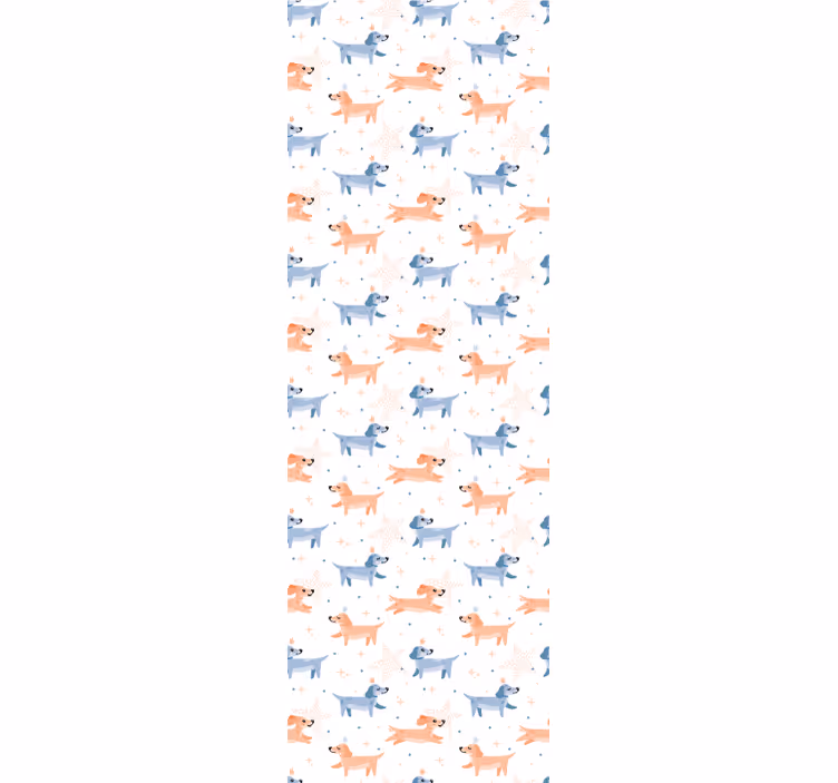 Papel pintado bebé tema de cachorros juguetones - TenVinilo