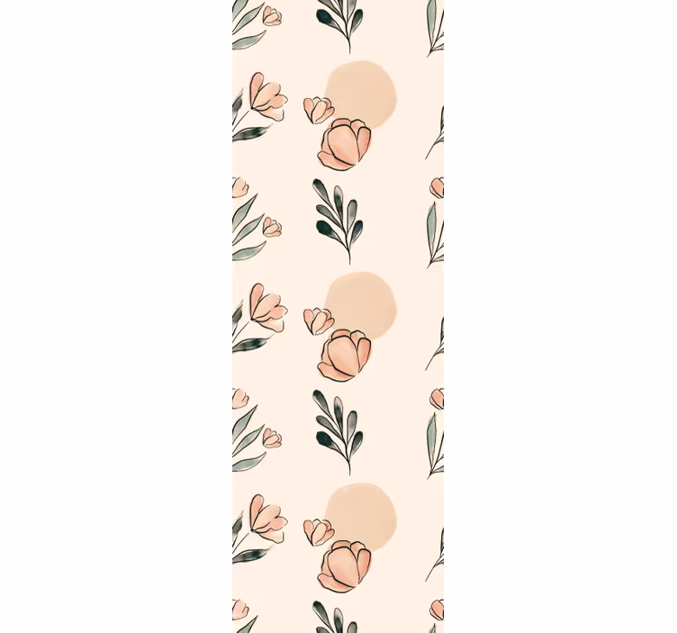 Papel pintado recibidor flores acuarela - TenVinilo