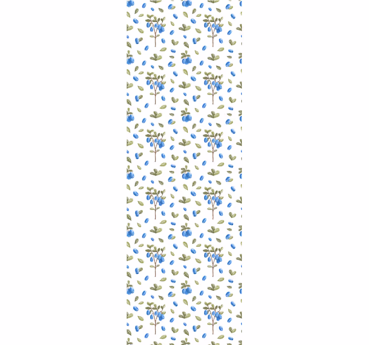 Papel pintado flores botánico de arándanos - TenVinilo