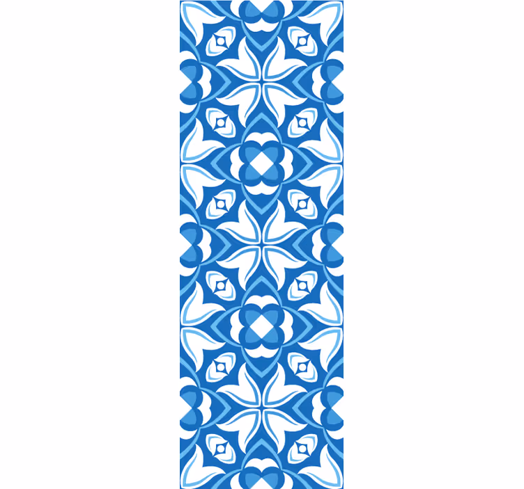 Papel pintado azulejos elegantes patrones azules - TenVinilo
