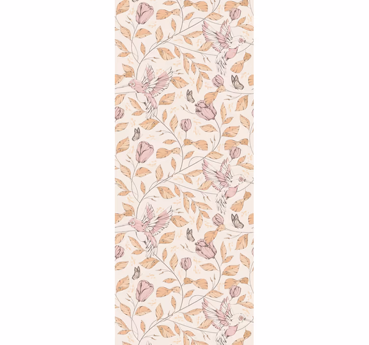 Papel pintado flores delicado motivo beige - TenVinilo