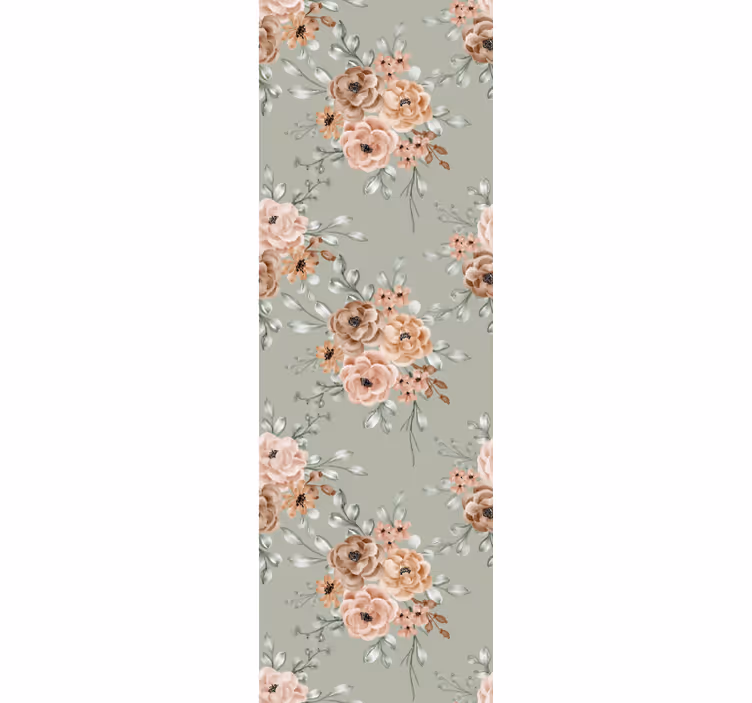 Papel pintado flores elegantes rosas florecientes - TenVinilo