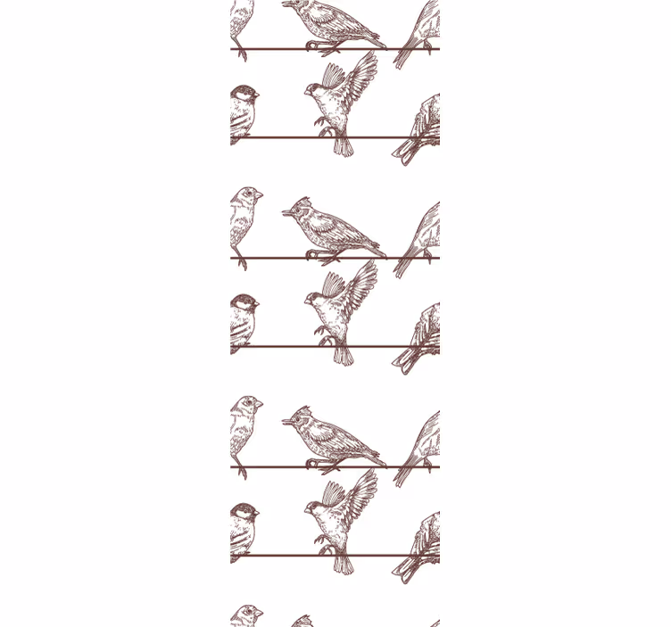 Papel pintado pájaros patrón de pájaro posado - TenVinilo