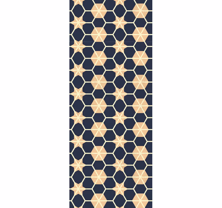 Papel pintado salón patrón de estrella hexagonal - TenVinilo