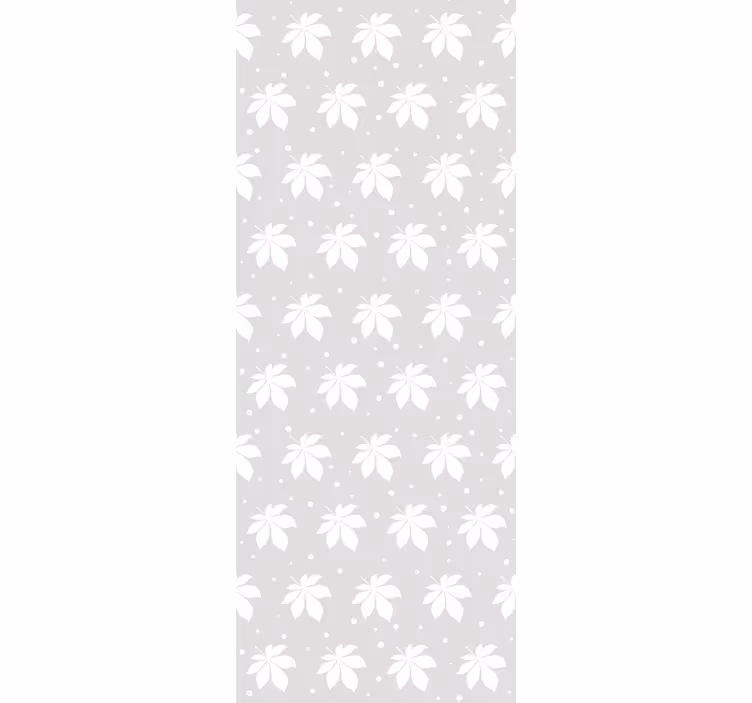 Papel pintado hojas patrón gris y blanco - TenVinilo