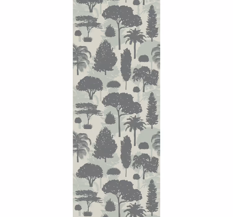 Papel pintado paisaje patrón de silueta de árbol - TenVinilo