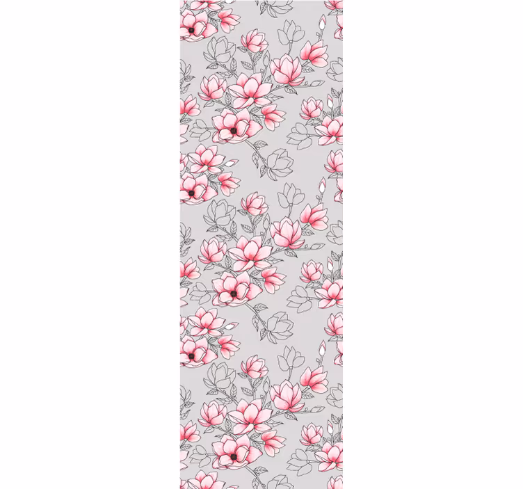 Papel pintado flores diseño floral de magnolia - TenVinilo