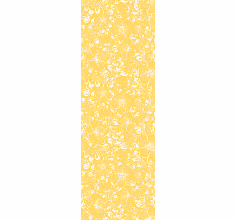 Papel pintado flores patrón amarillo vivo - TenVinilo