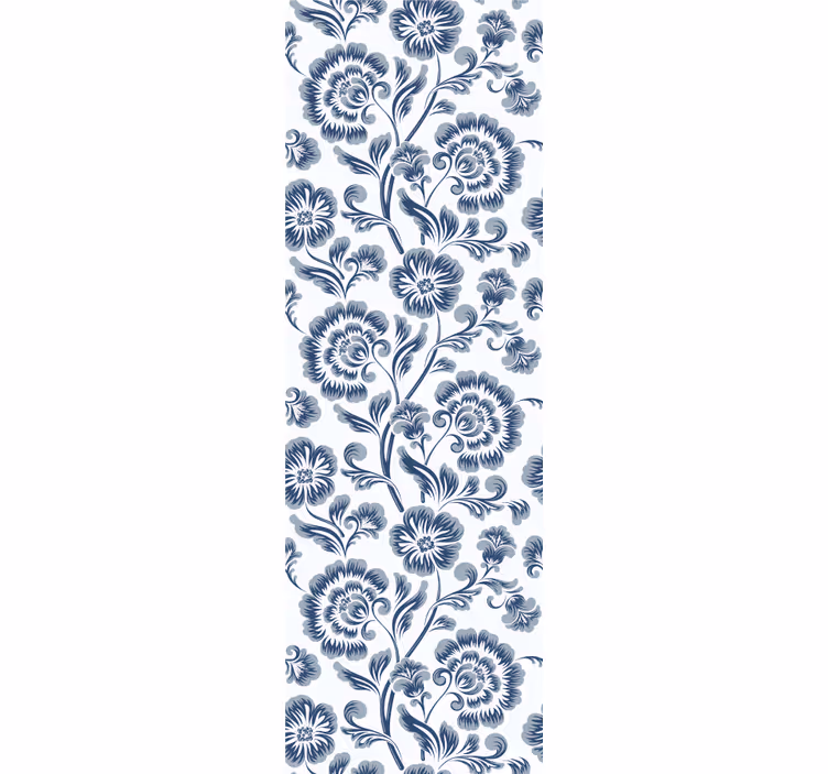 Papel pintado flores patrón gris marino - TenVinilo