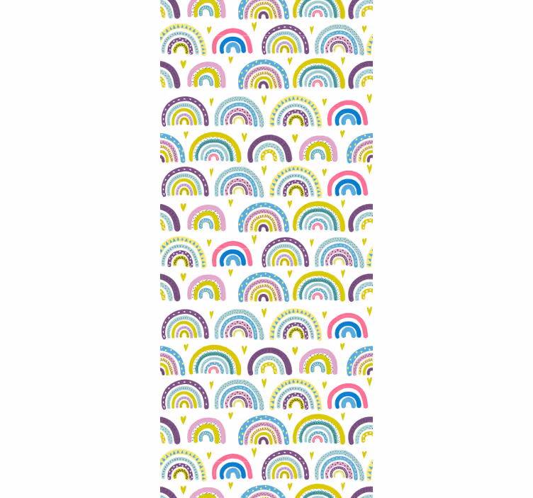 Papel pintado infantil patrón de arco iris de colores - TenVinilo