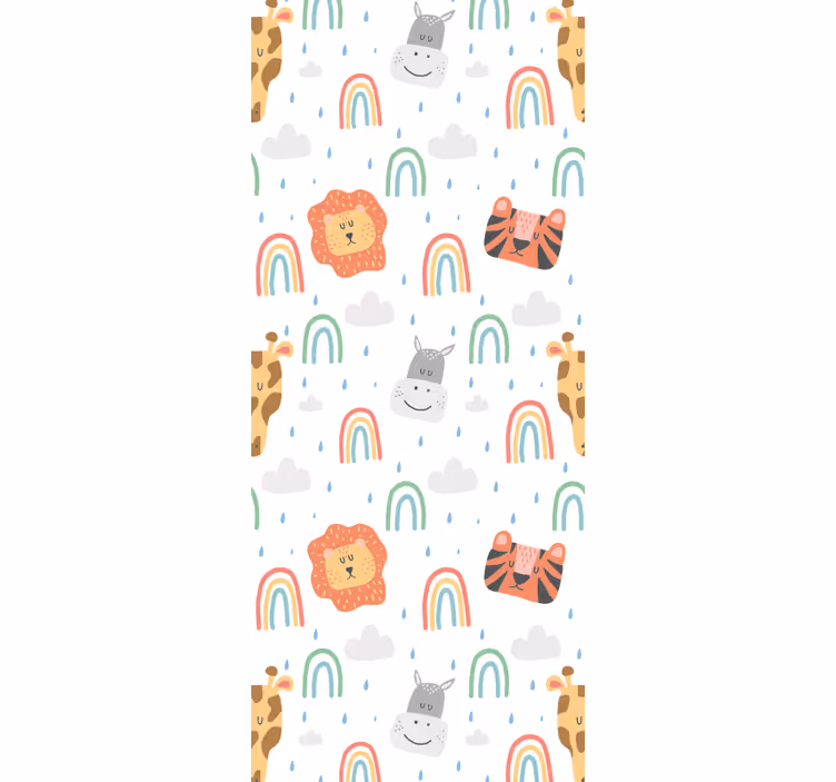 Papel pintado bebé animales de safari - TenVinilo