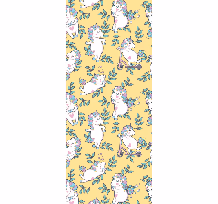 Papel pintado animales unicornios jugando - TenVinilo
