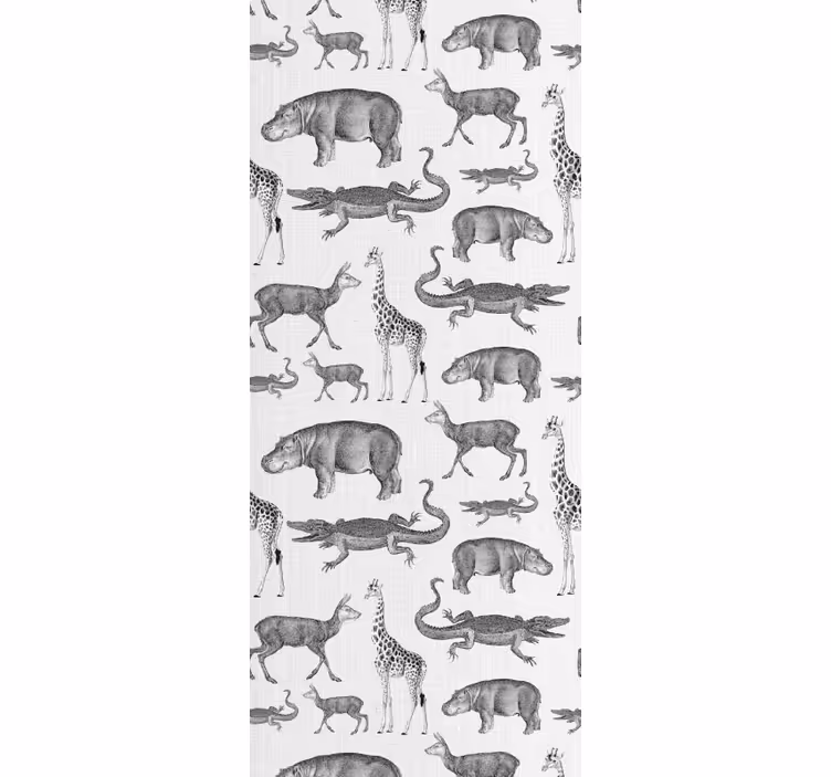 Papel pintado animal motivo gris tropical - TenVinilo