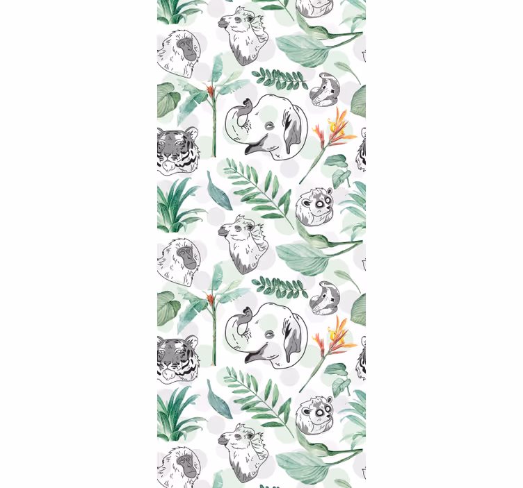 Papel pintado animal caras de jungla - TenVinilo
