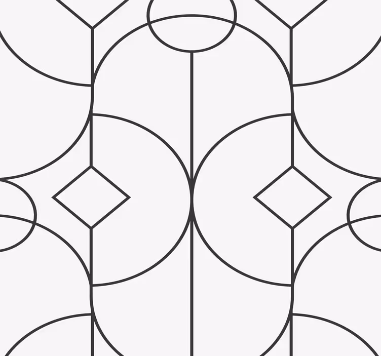 Papel pintado geométrico obra de arte lineal gris - TenVinilo