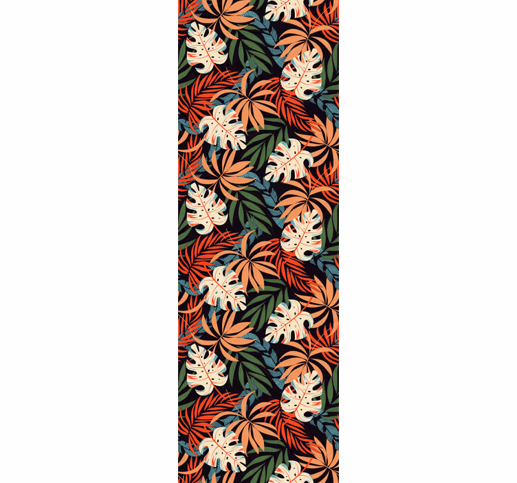 Papel pintado hojas patrón de colores tropicales - TenVinilo