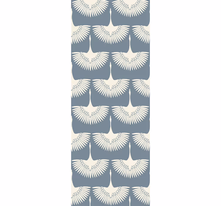 Papel pintado pájaros elegante patrón de cigüeñas voladoras - TenVinilo