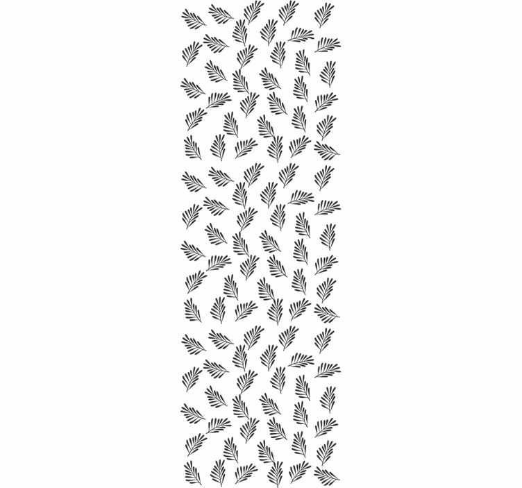 Papel pintado hojas patrón simple en blanco y negro - TenVinilo