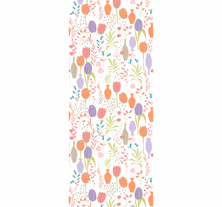 Papel pintado flores patrones florales estilizados - TenVinilo