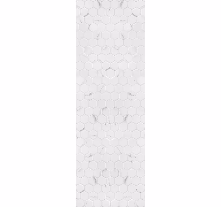 Papel pintado mármol patrón hexagonal blanco - TenVinilo