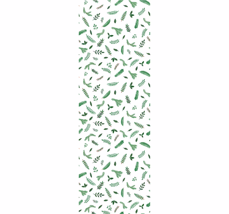 Papel pintado navidad patrones de hojas festivas - TenVinilo