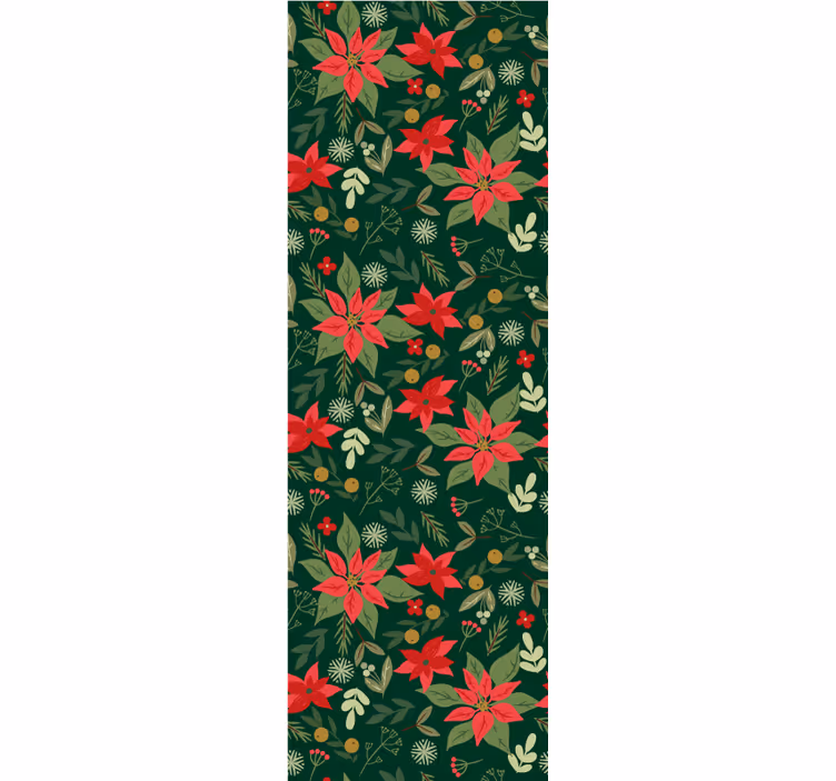 Papel pintado navidad patrón floral festivo - TenVinilo