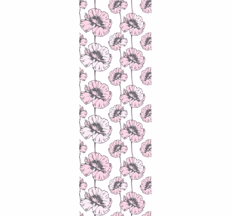 Papel pintado flores patrón simple rosa - TenVinilo