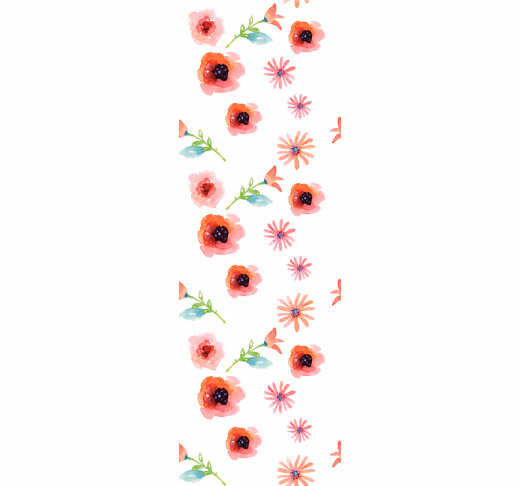 Papel pintado flores patrón floral rosa simple - TenVinilo