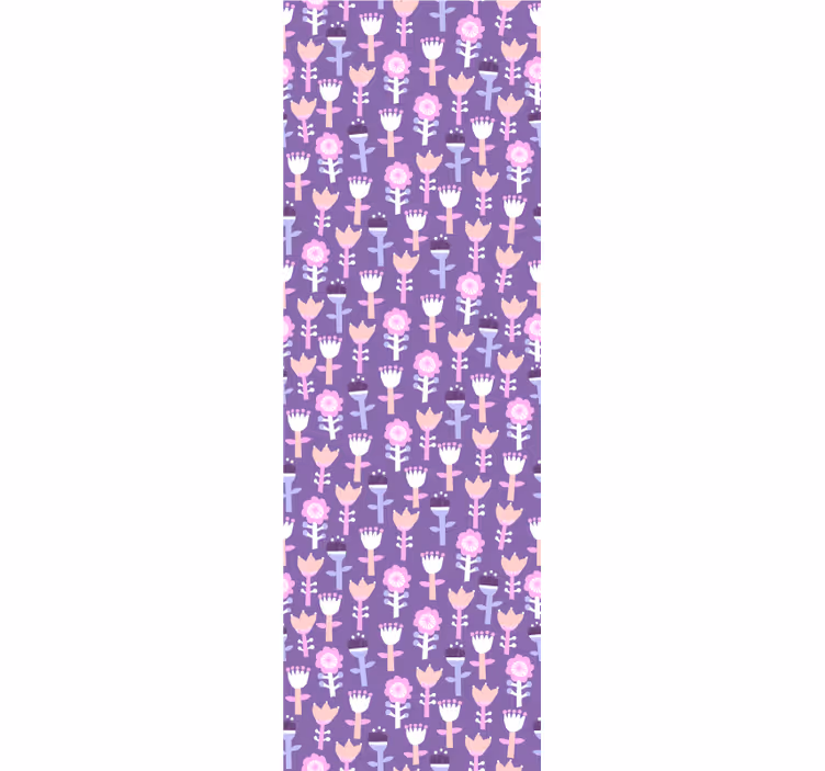 Papel pintado flores motivo morado - TenVinilo