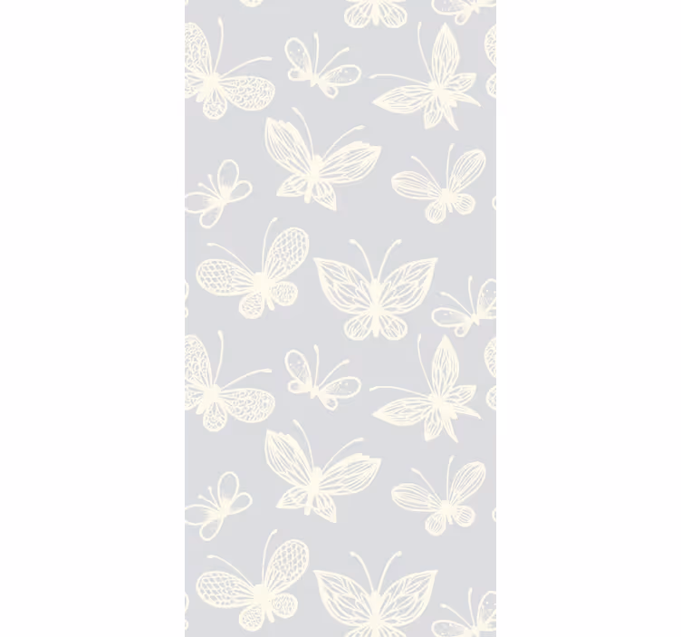 Papel pintado mariposas patrón infantil rosa y blanco - TenVinilo