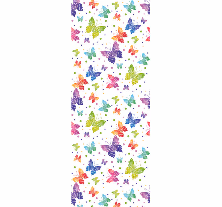 Papel pintado mariposas patrón colorido para bebés. - TenVinilo