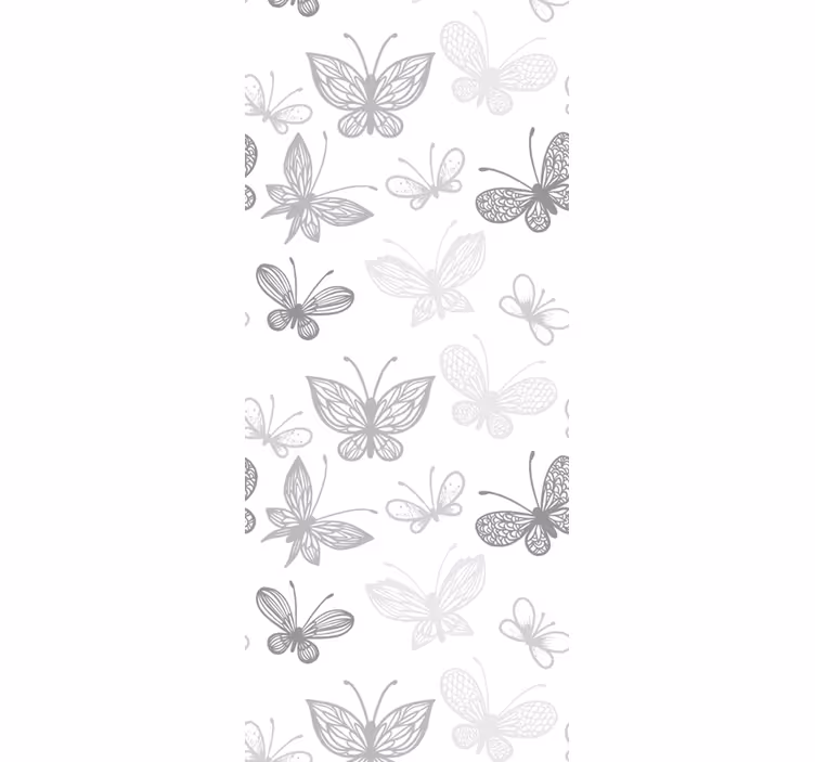 Papel pintado mariposas elegante patrón gris - TenVinilo