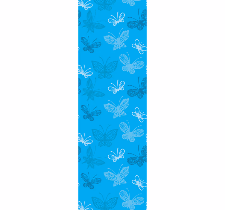 Papel pintado mariposas patrón de vuelo azul - TenVinilo